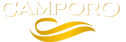 Camporo Logo Blanco y Dorado Camporo Logo Blanco y Dorado
